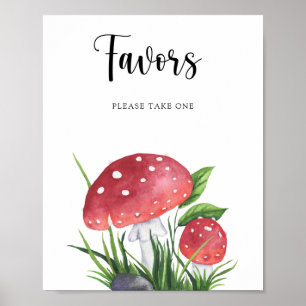 Mushrooms fly agaric baby shower Favours  Poster