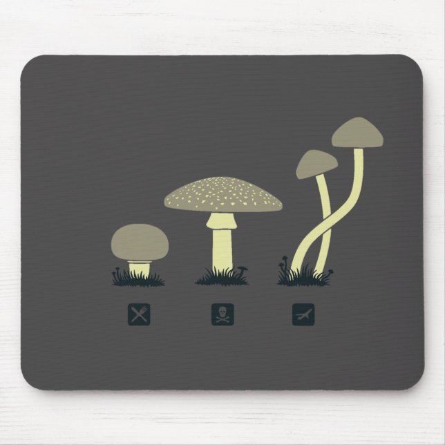 Mushrooms (food, poison, high) mouse mat (Front)