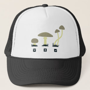 Mushrooms (food, poison, high) trucker hat