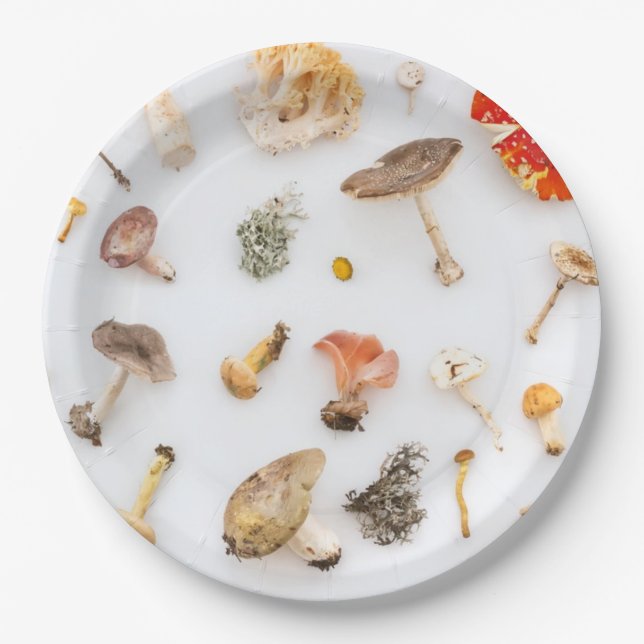 Mushrooms Fungus Paper Plate (Front)