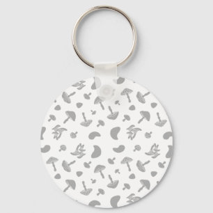 Mushrooms Grey Key Ring