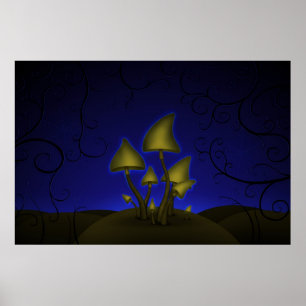 Mushrooms (Halloween Night) Poster