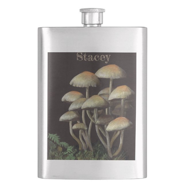 Mushrooms Hip Flask (Front)