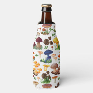 Mushrooms Illustration Bottle Cooler
