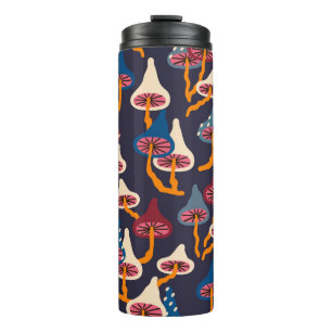 Mushrooms Illustration Fabric Wrapping Pattern Thermal Tumbler