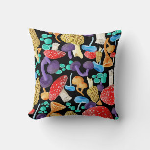 Mushrooms in Colour Wheel Hues Cushion