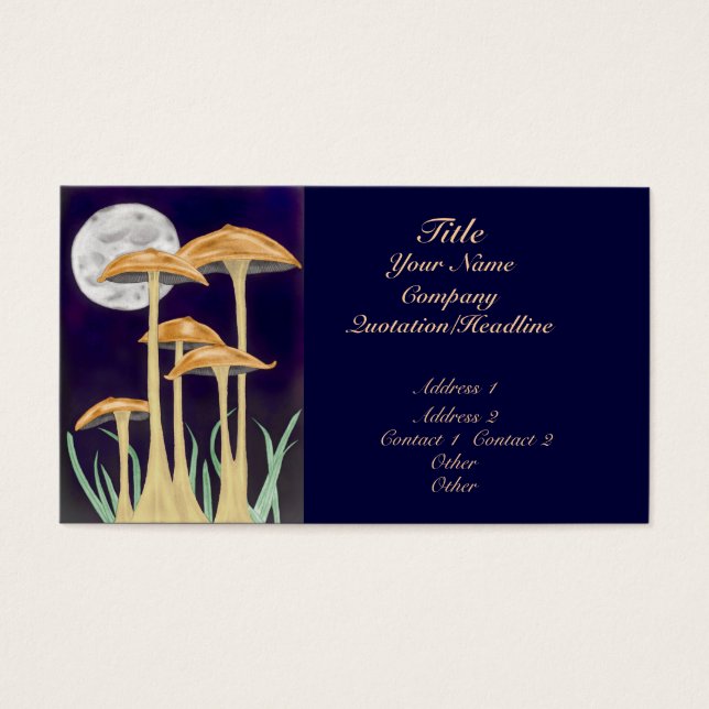 Mushrooms in Moonlight Business Card (Front)
