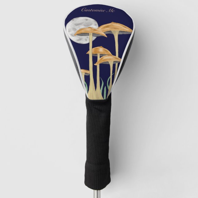 Mushrooms In Moonlight Golf Head Cover (Front)