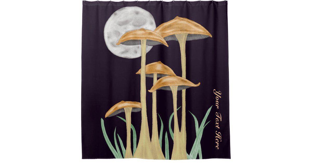 Mushrooms in Moonlight Shower Curtain Zazzle.co.uk