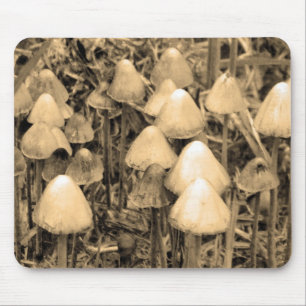 Mushrooms in Sepia Mouse Mat
