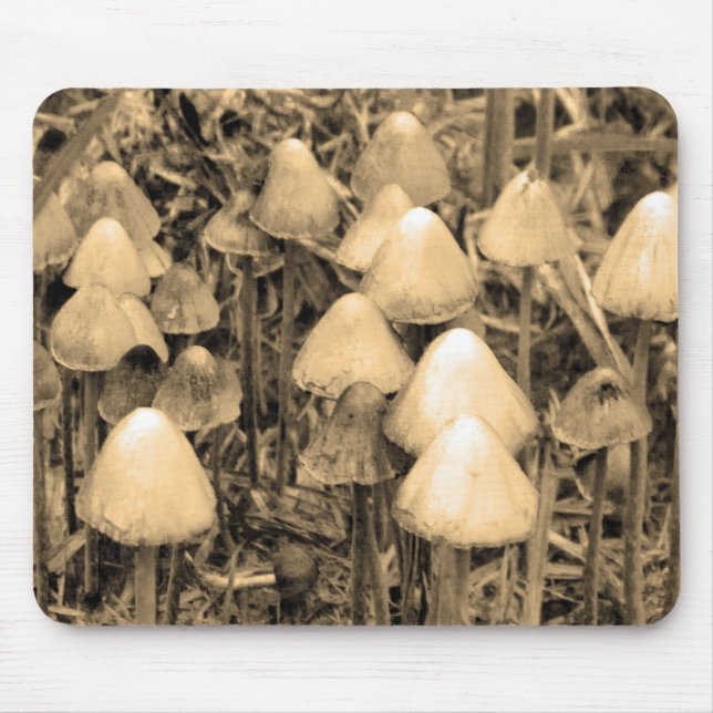 Mushrooms in Sepia Mouse Mat (Front)