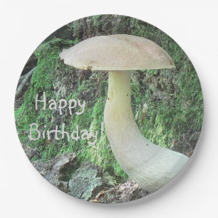 Mushrooms in the Forest Birthday Paper Plate