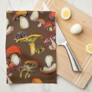 Mushrooms kitchen towel