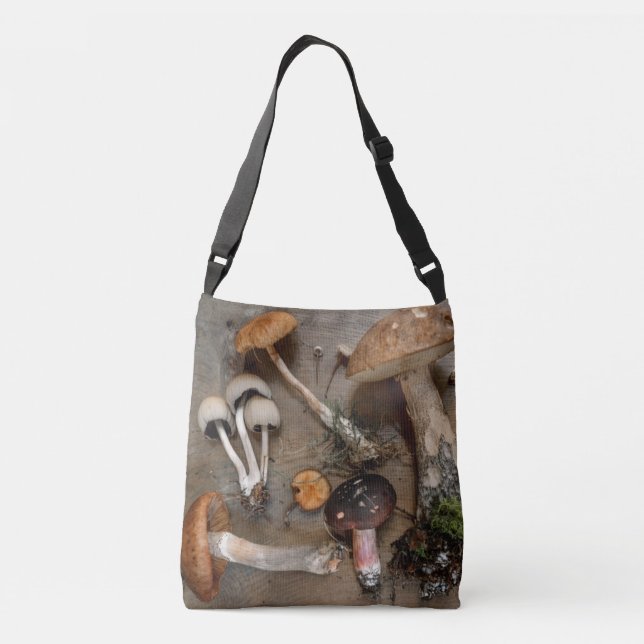 Mushrooms  Love Fungi Crossbody Bag (Back)