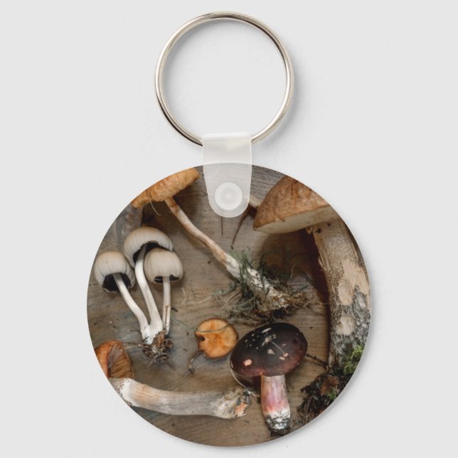 Mushrooms  Love Fungi Key Ring (Front)