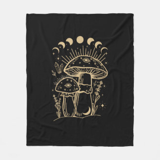 Mushrooms & Minimalism Cottage Aesthetic Goblinco Fleece Blanket