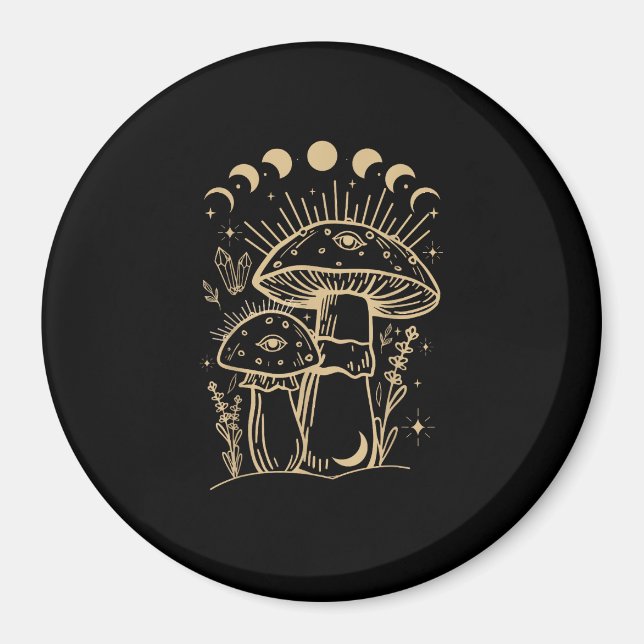 Mushrooms & Minimalism Cottage  Aesthetic Goblinco Magnet (Front)