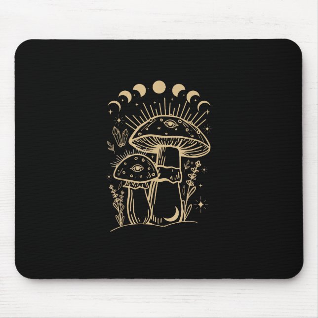 Mushrooms & Minimalism Cottage  Aesthetic Goblinco Mouse Mat (Front)