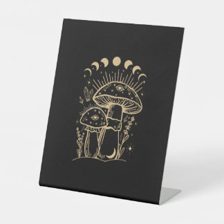 Mushrooms & Minimalism Cottage Aesthetic Goblinco Pedestal Sign