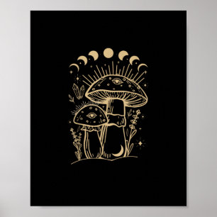 Mushrooms & Minimalism Cottage Aesthetic Goblinco Poster
