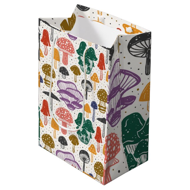 Mushrooms Mycologist botanical aesthetic Medium Gift Bag (Front Angled)
