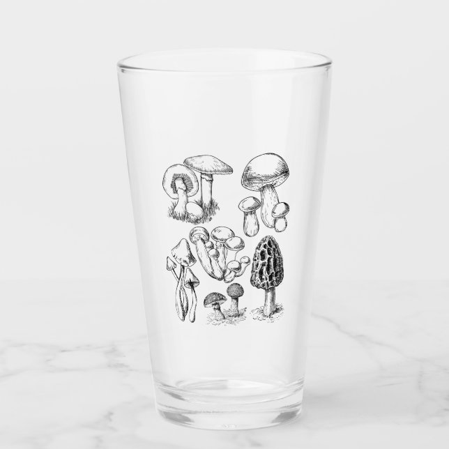 Mushrooms Mycologist Botanist morel botanical Glass (Front)