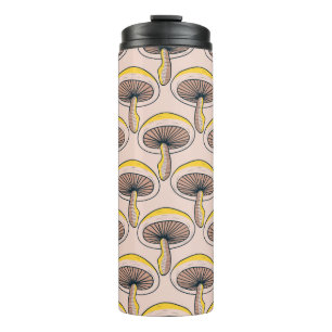 Mushrooms Nature Garden vintage Seamless Pattern Thermal Tumbler