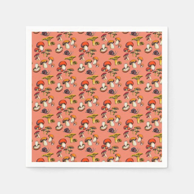 Mushrooms Paper Cups Napkin (Front)