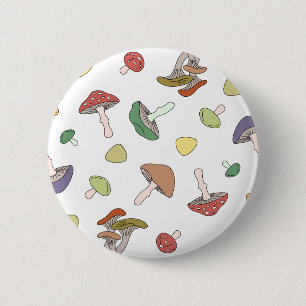 Mushrooms Pattern 6 Cm Round Badge