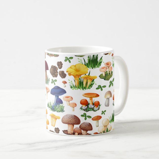 Mushrooms Pattern Coffee Mug (Front Right)