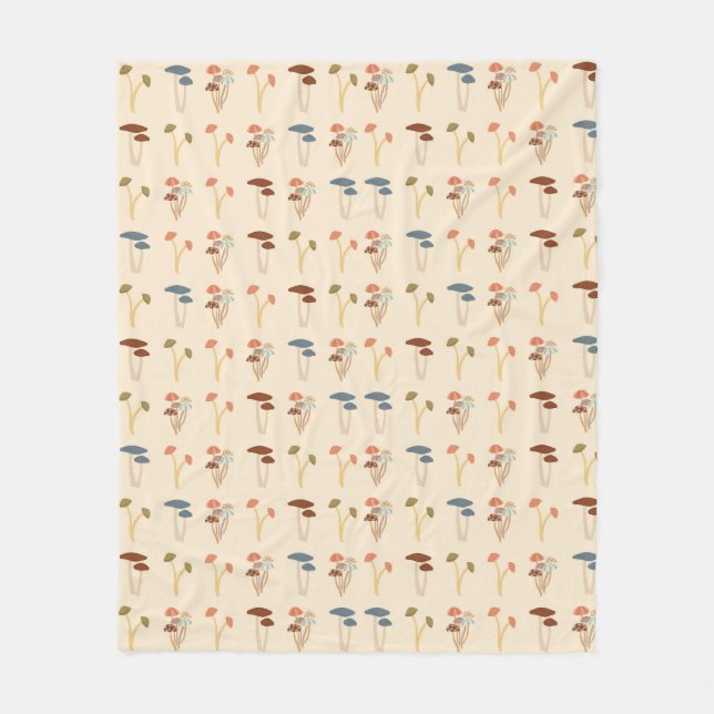Mushrooms Pattern Fleece Blanket (Front)