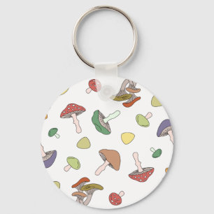 Mushrooms Pattern Key Ring