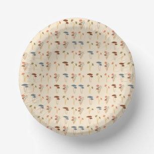  Mushrooms Pattern Paper Plate
