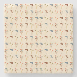 Mushrooms Pattern Stone Coaster