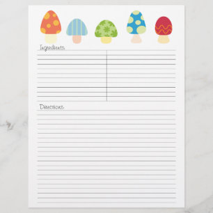 Mushrooms Recipe Letterhead