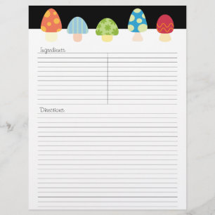 Mushrooms Recipe Letterhead - TBA
