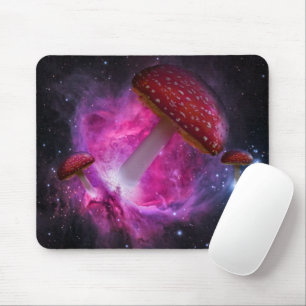Mushrooms Rocketing through Outer Space Mouse Mat