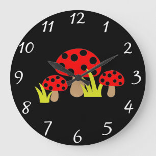 Mushrooms Round Clock