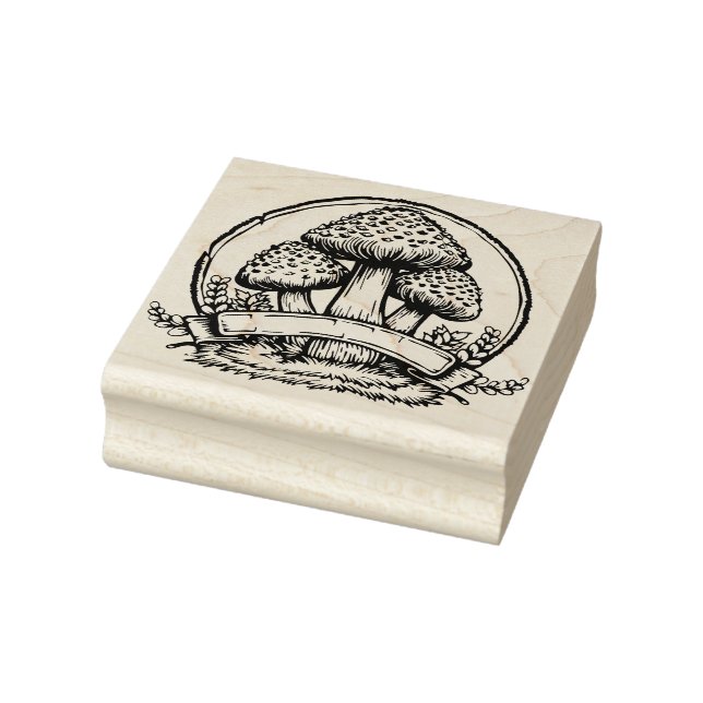Mushrooms Rubber Stamp   (Stamp)