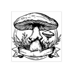 Mushrooms Rubber Stamp  
