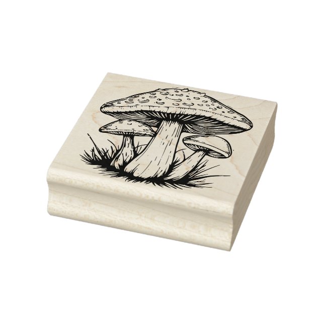 Mushrooms Rubber Stamp   (Stamp)