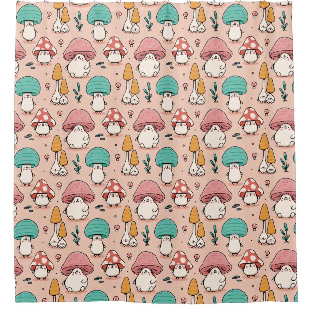 Mushrooms  shower curtain (Front)