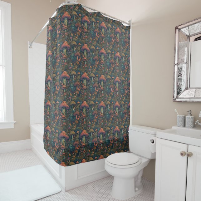 Mushrooms Shower Curtain (In Situ)