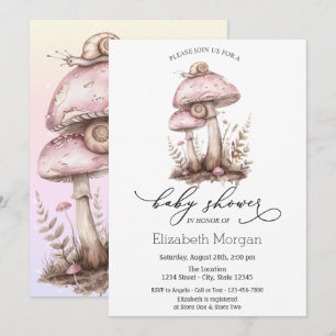 Mushrooms Snail Ombre Polka Dots Invitation