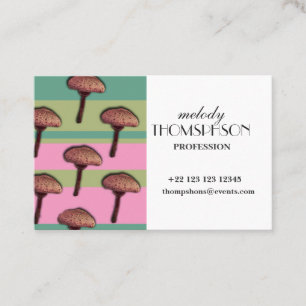 Mushrooms, Stripes Business Card