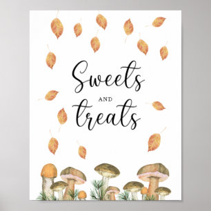 Mushrooms - sweets and treats baby shower poster