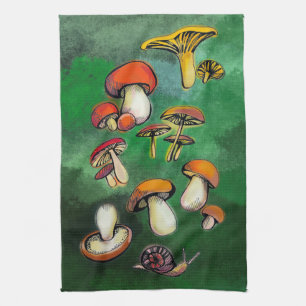Mushrooms  tea towel