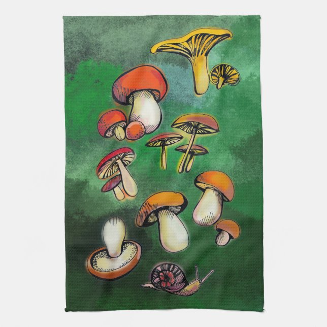 Mushrooms  tea towel (Vertical)