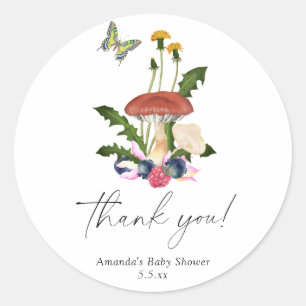 Mushrooms -  Thank You Card Classic Round Sticker
