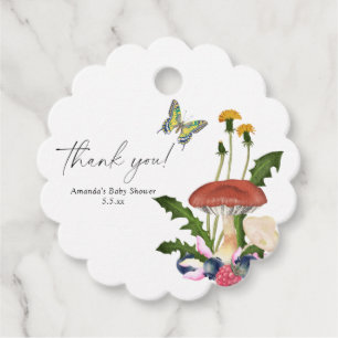 Mushrooms -  Thank You Card Favour Tags